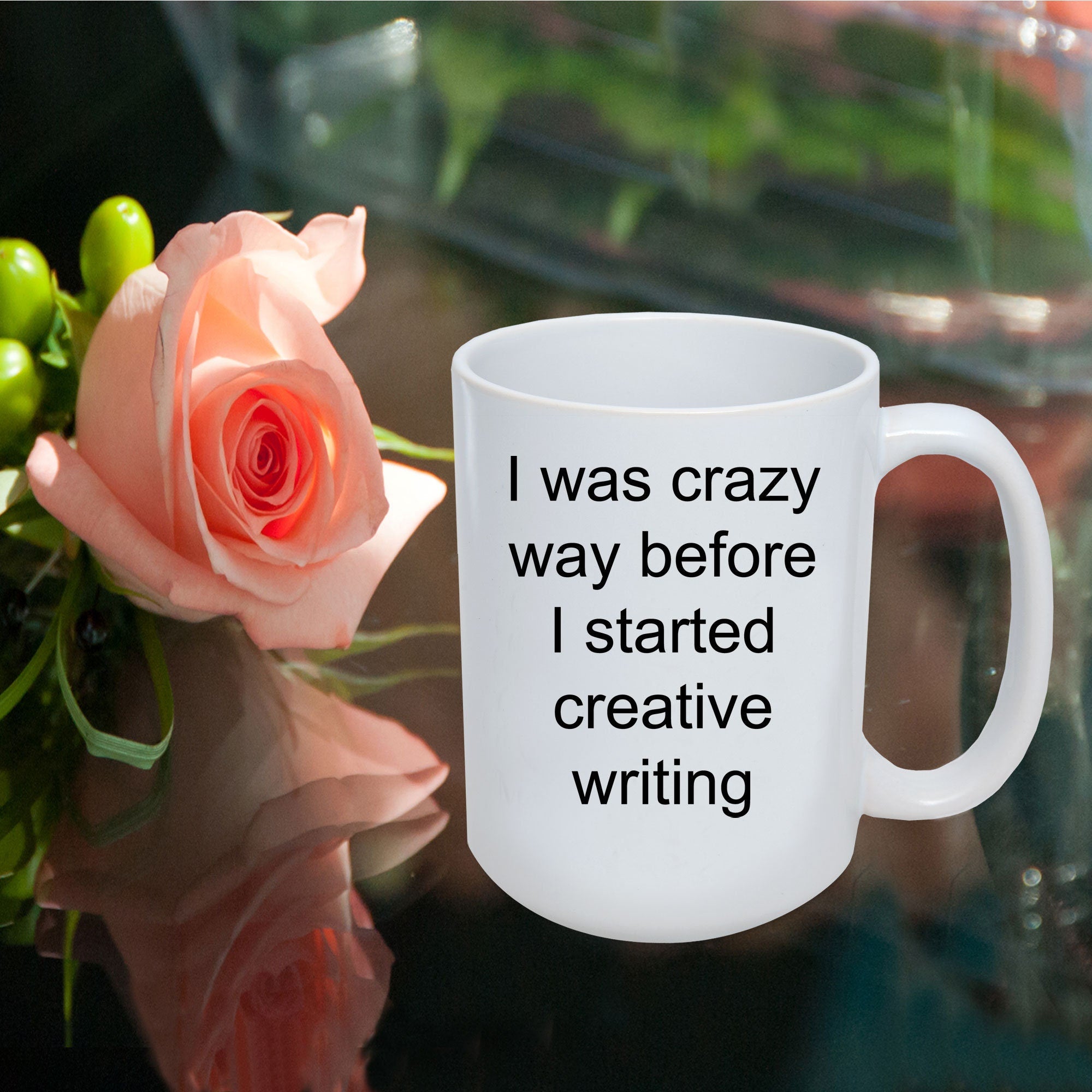 Creative writer gift - I was crazy before i started creative writing funny coffee mug - Mallard Moon Gift Shop