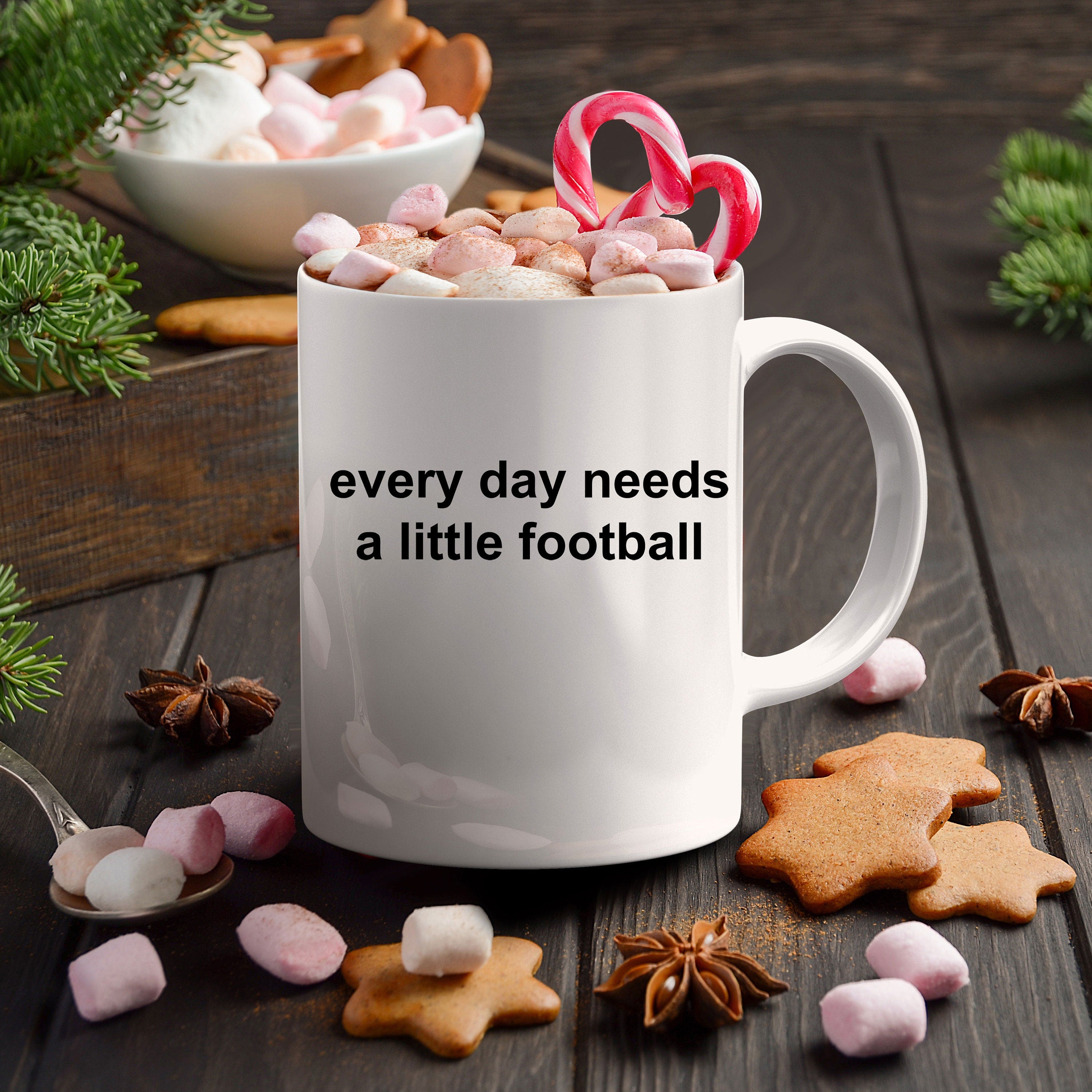 Football Coffee Mug - Everyday Needs a Little Football - Mallard Moon Gift Shop
