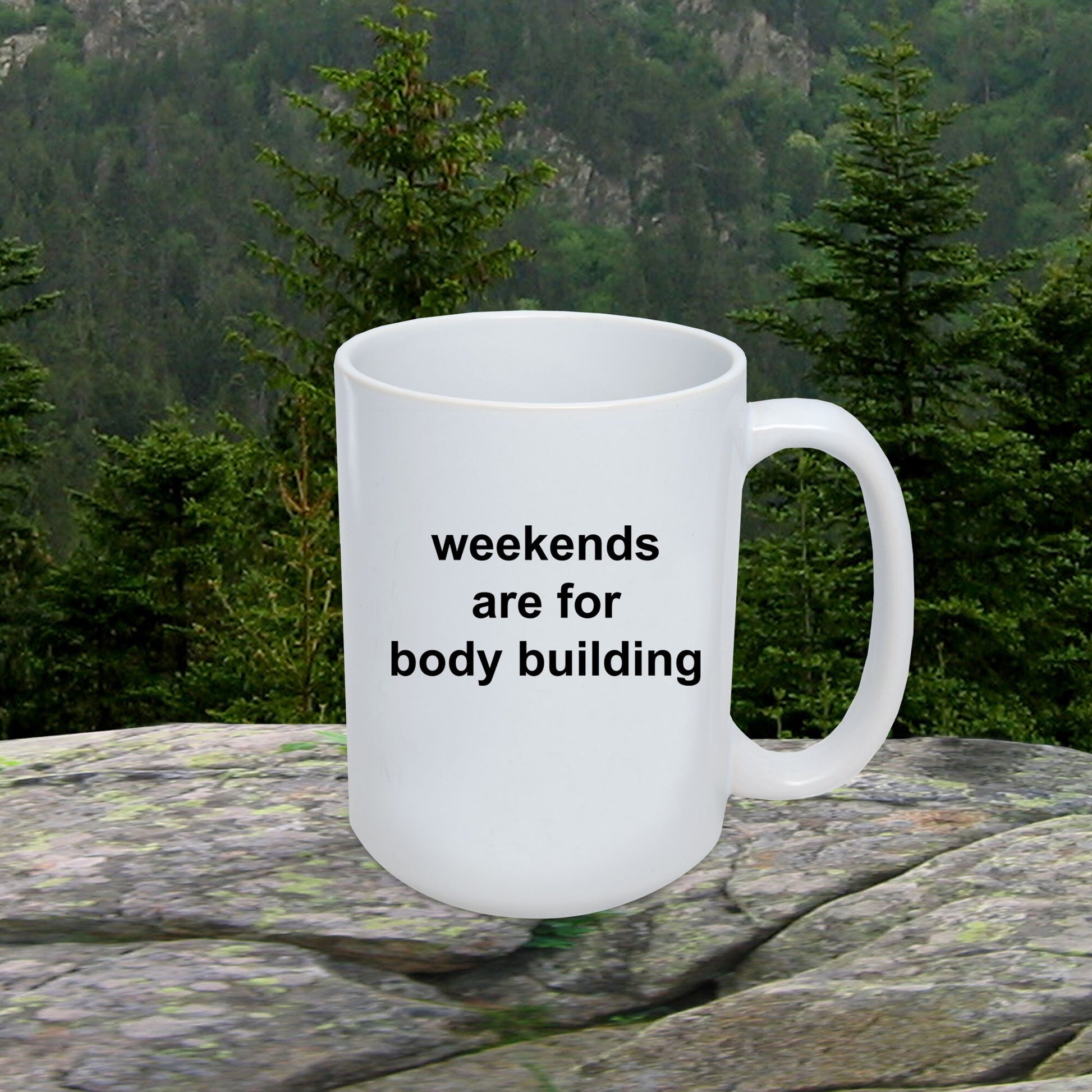 Body Builder Gift - Weekends are for Body Building Funny Coffee Mug - Mallard Moon Gift Shop