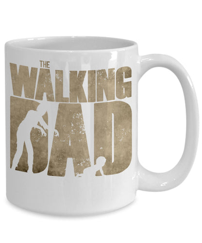 The Walking Dad Zombie Coffee Mug – Funny Fatherhood Gift for New Dads, Zombie Fans, or Baby Daddies – Unique Father Mug with Crawling Baby Graphic - Mallard Moon Gift Shop