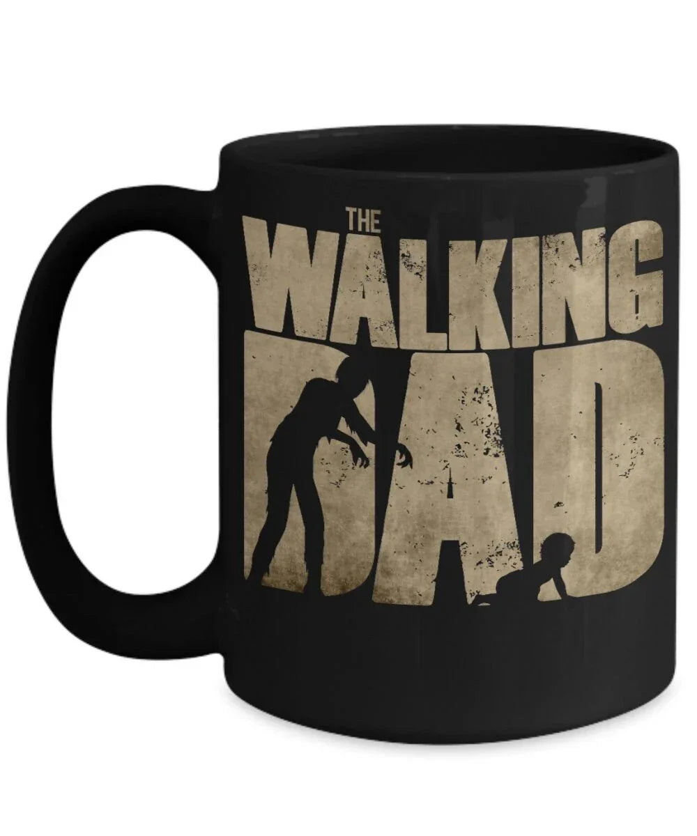 The Walking Dad Zombie Coffee Mug – Funny Fatherhood Gift for New Dads, Zombie Fans, or Baby Daddies – Unique Father Mug with Crawling Baby Graphic