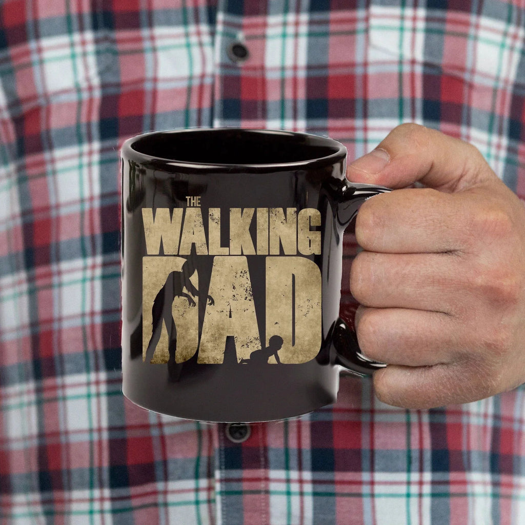 The Walking Dad Zombie Coffee Mug – Funny Fatherhood Gift for New Dads, Zombie Fans, or Baby Daddies – Unique Father Mug with Crawling Baby Graphic