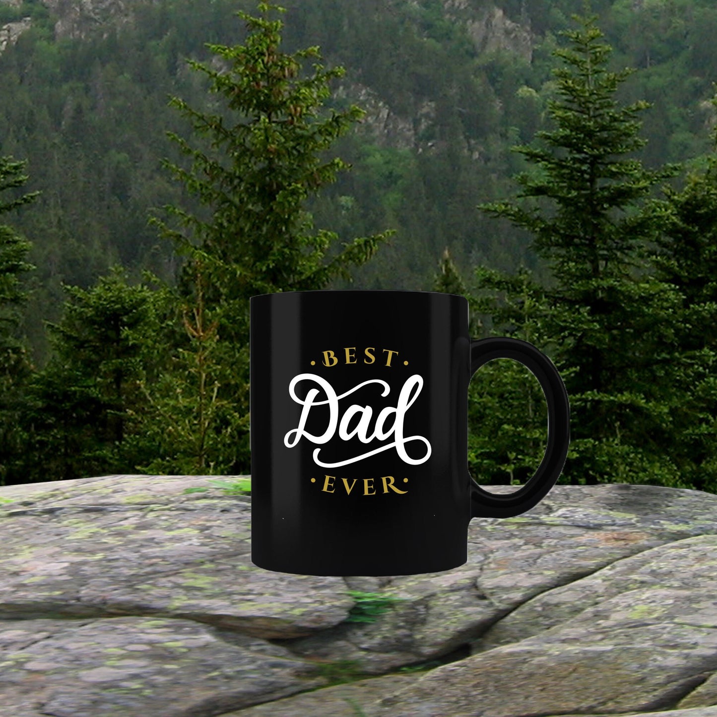 Father's Day Gift - Best Dad Ever Black Coffee Mug - Mallard Moon Gift Shop