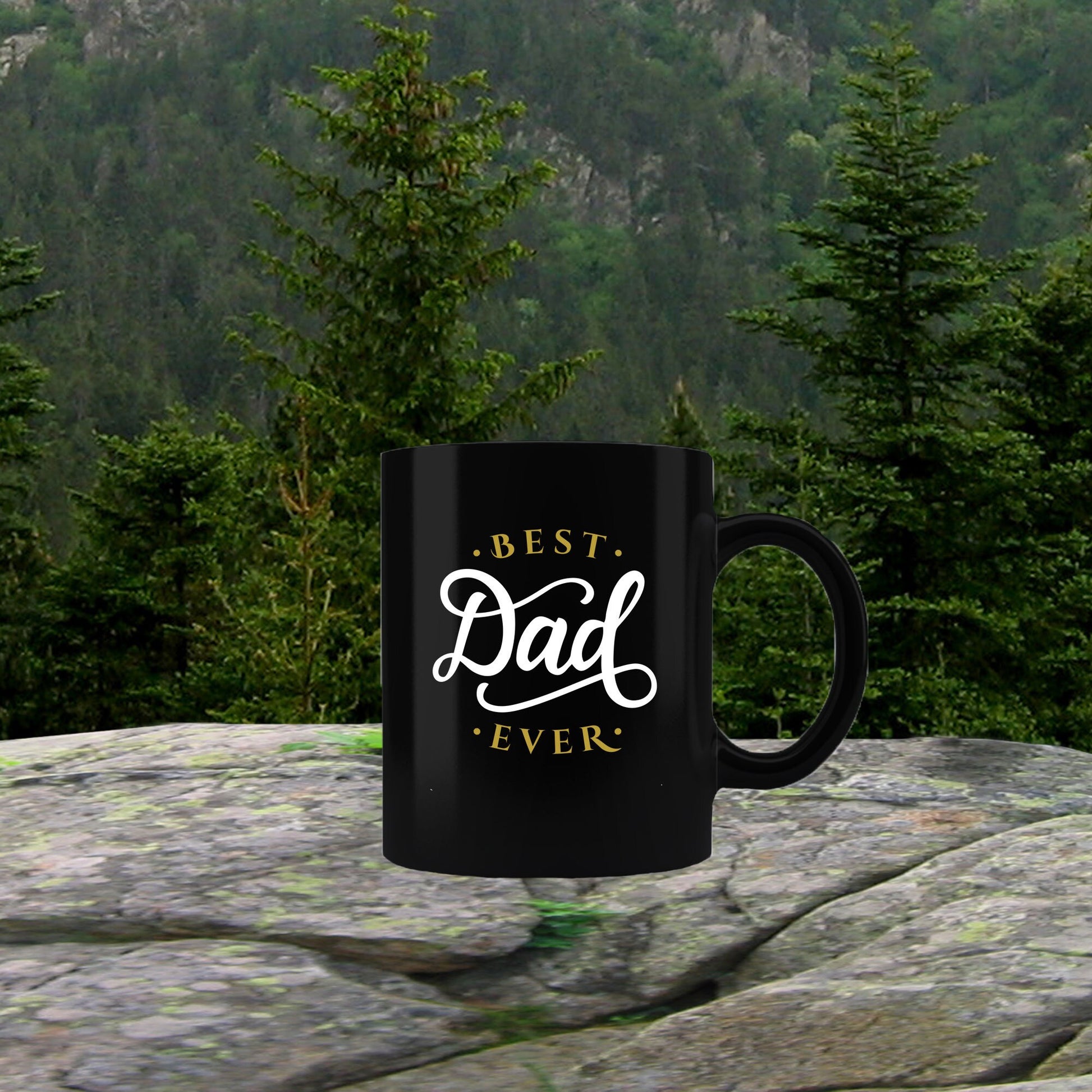 Father's Day Gift - Best Dad Ever Black Coffee Mug - Mallard Moon Gift Shop