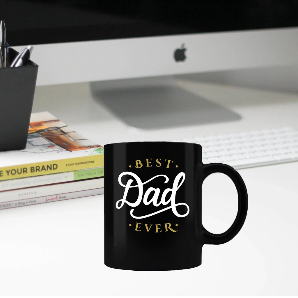 Father's Day Gift - Best Dad Ever Black Coffee Mug