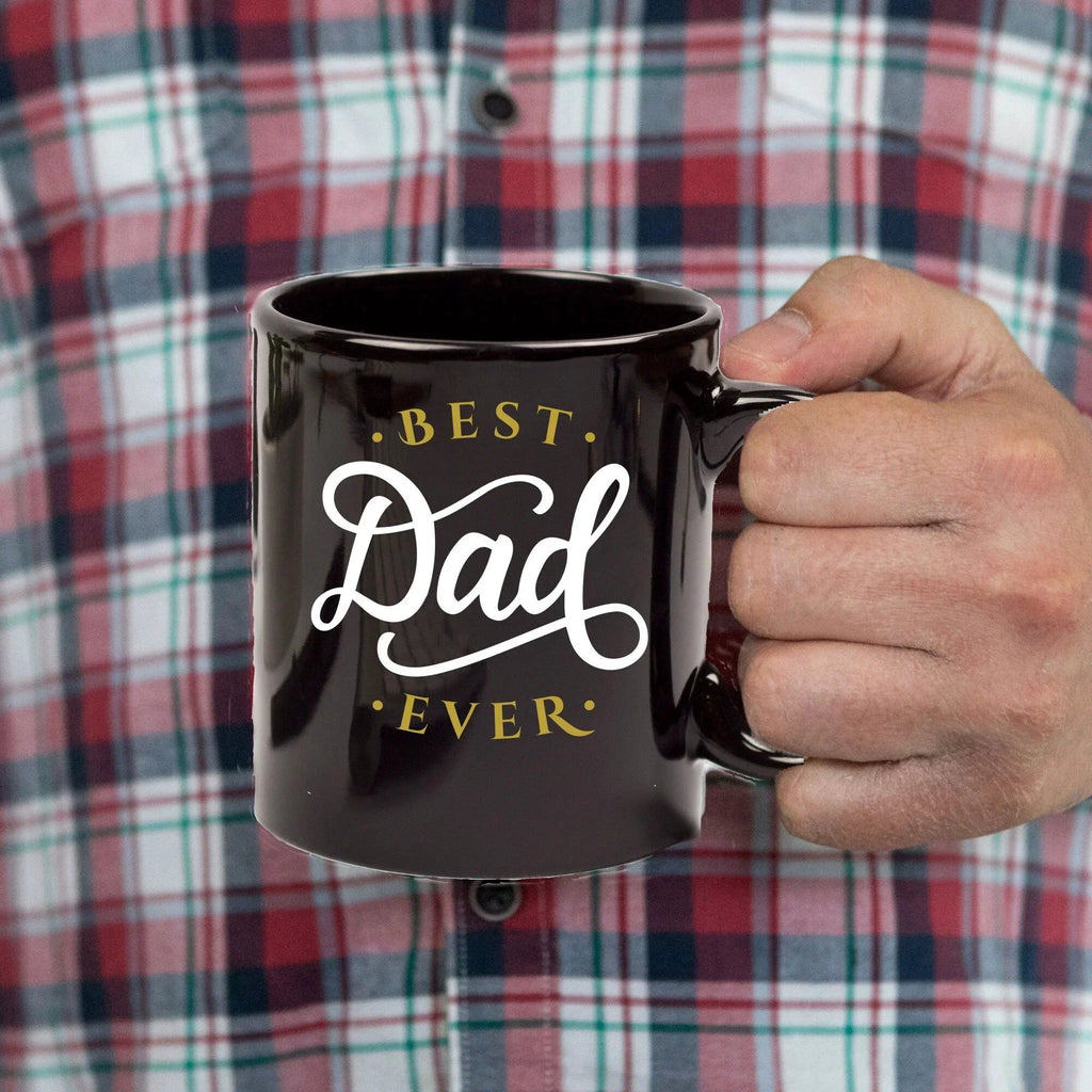 Father's Day Gift - Best Dad Ever Black Coffee Mug