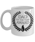 Dad of the Year Award Custom Ceramic Coffee mug Birthday Father's Day