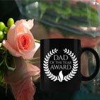 Dad of the Year Award Black Ceramic Mug