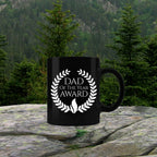 Dad of the Year Award Black Ceramic Mug