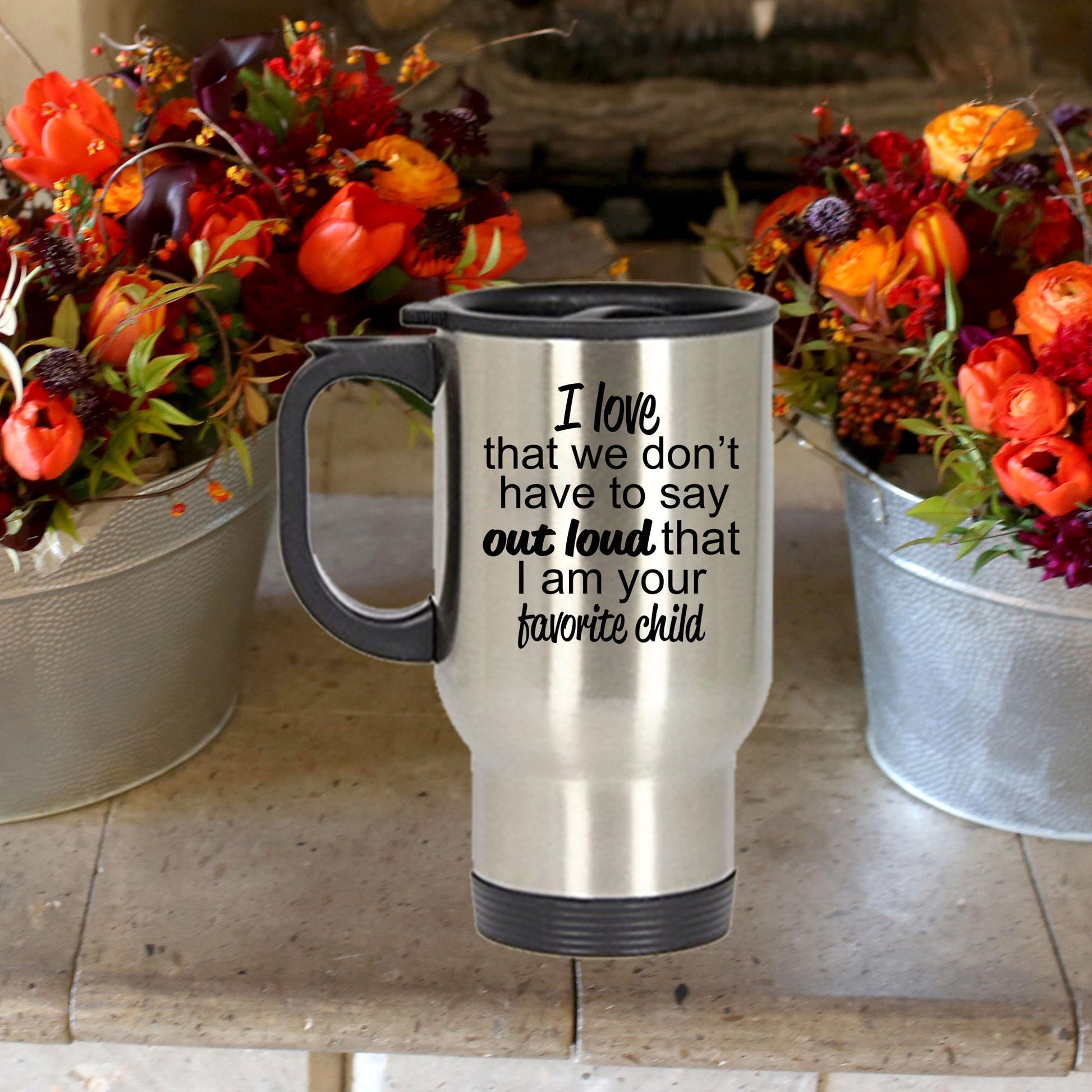 Favorite child travel mug - perfect gift for mother or father - Mallard Moon Gift Shop
