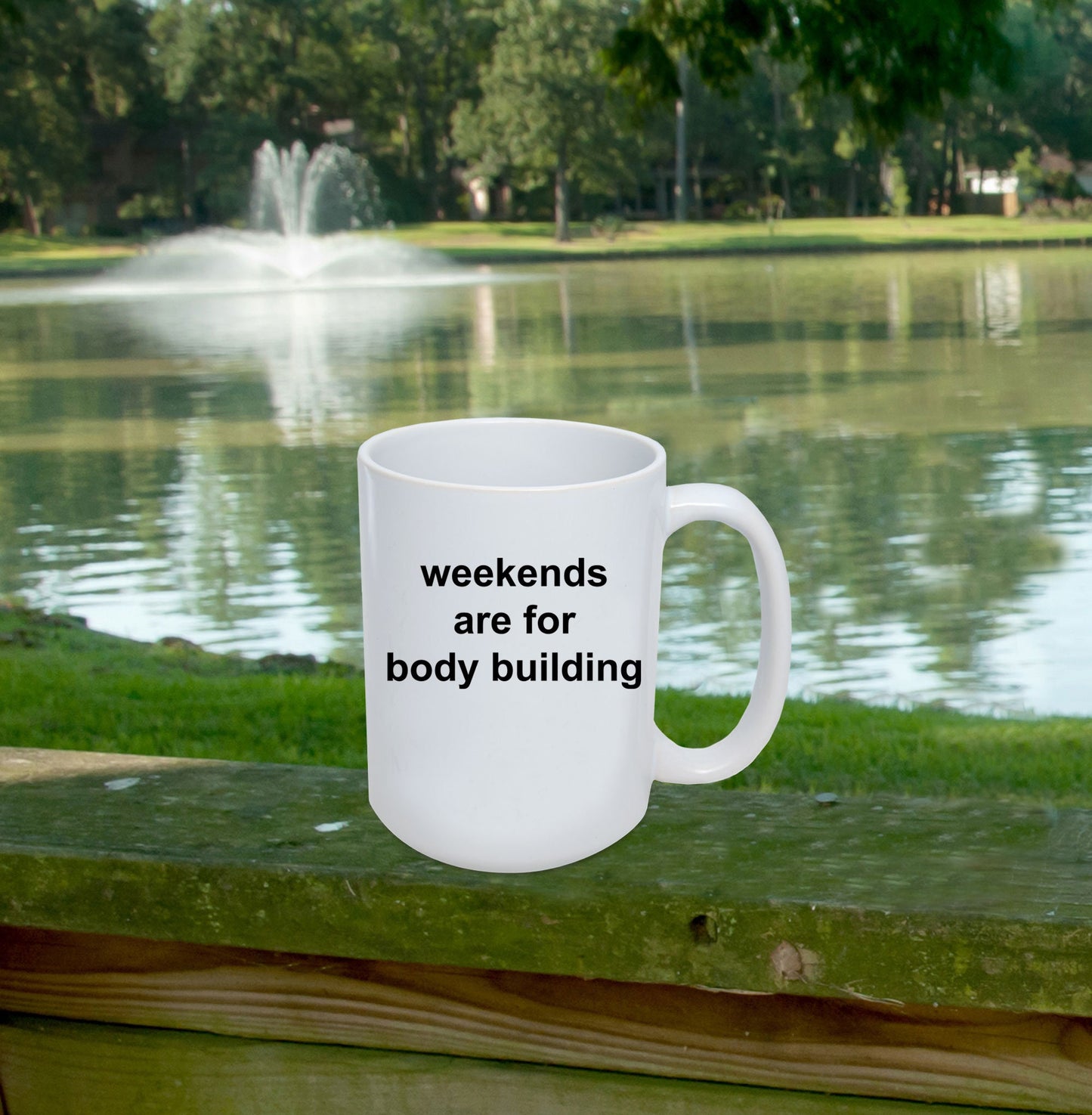 Body Builder Gift - Weekends are for Body Building Funny Coffee Mug - Mallard Moon Gift Shop