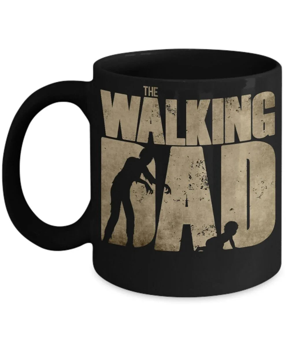 The Walking Dad Zombie Coffee Mug – Funny Fatherhood Gift for New Dads, Zombie Fans, or Baby Daddies – Unique Father Mug with Crawling Baby Graphic