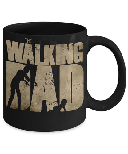 The Walking Dad Zombie Coffee Mug – Funny Fatherhood Gift for New Dads, Zombie Fans, or Baby Daddies – Unique Father Mug with Crawling Baby Graphic - Mallard Moon Gift Shop