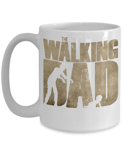 The Walking Dad Zombie Coffee Mug – Funny Fatherhood Gift for New Dads, Zombie Fans, or Baby Daddies – Unique Father Mug with Crawling Baby Graphic - Mallard Moon Gift Shop