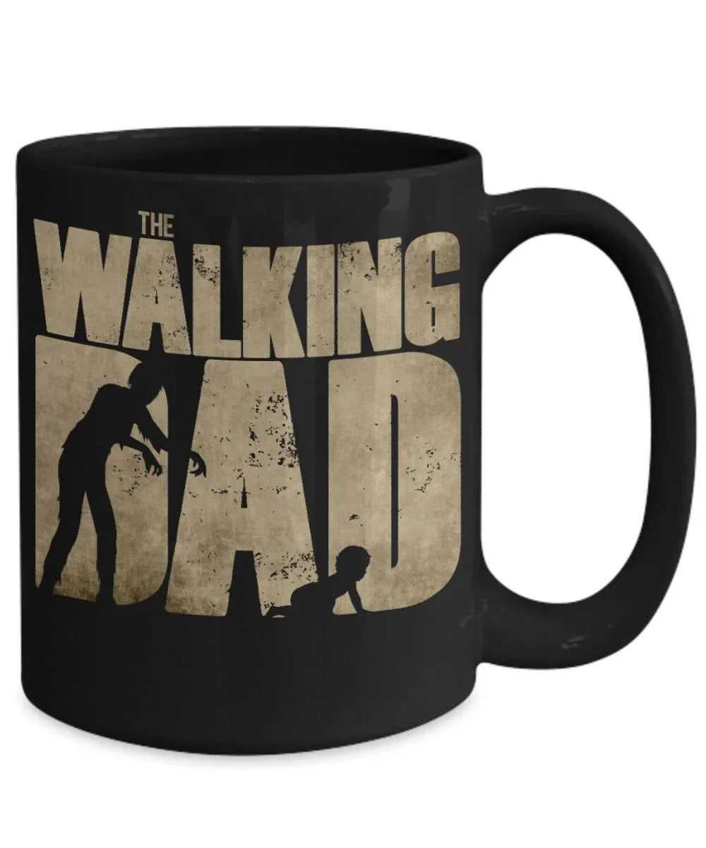 The Walking Dad Zombie Coffee Mug – Funny Fatherhood Gift for New Dads, Zombie Fans, or Baby Daddies – Unique Father Mug with Crawling Baby Graphic