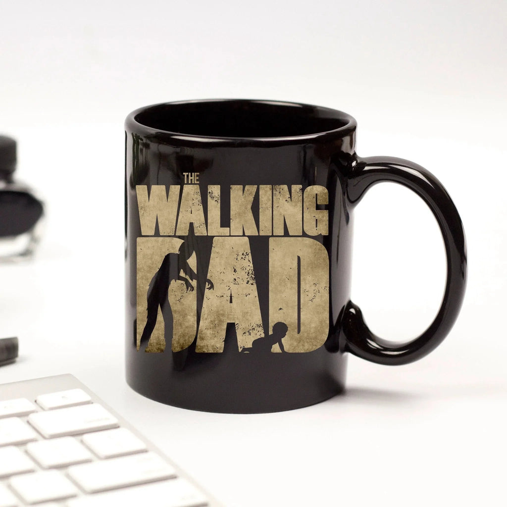 The Walking Dad Zombie Coffee Mug – Funny Fatherhood Gift for New Dads, Zombie Fans, or Baby Daddies – Unique Father Mug with Crawling Baby Graphic