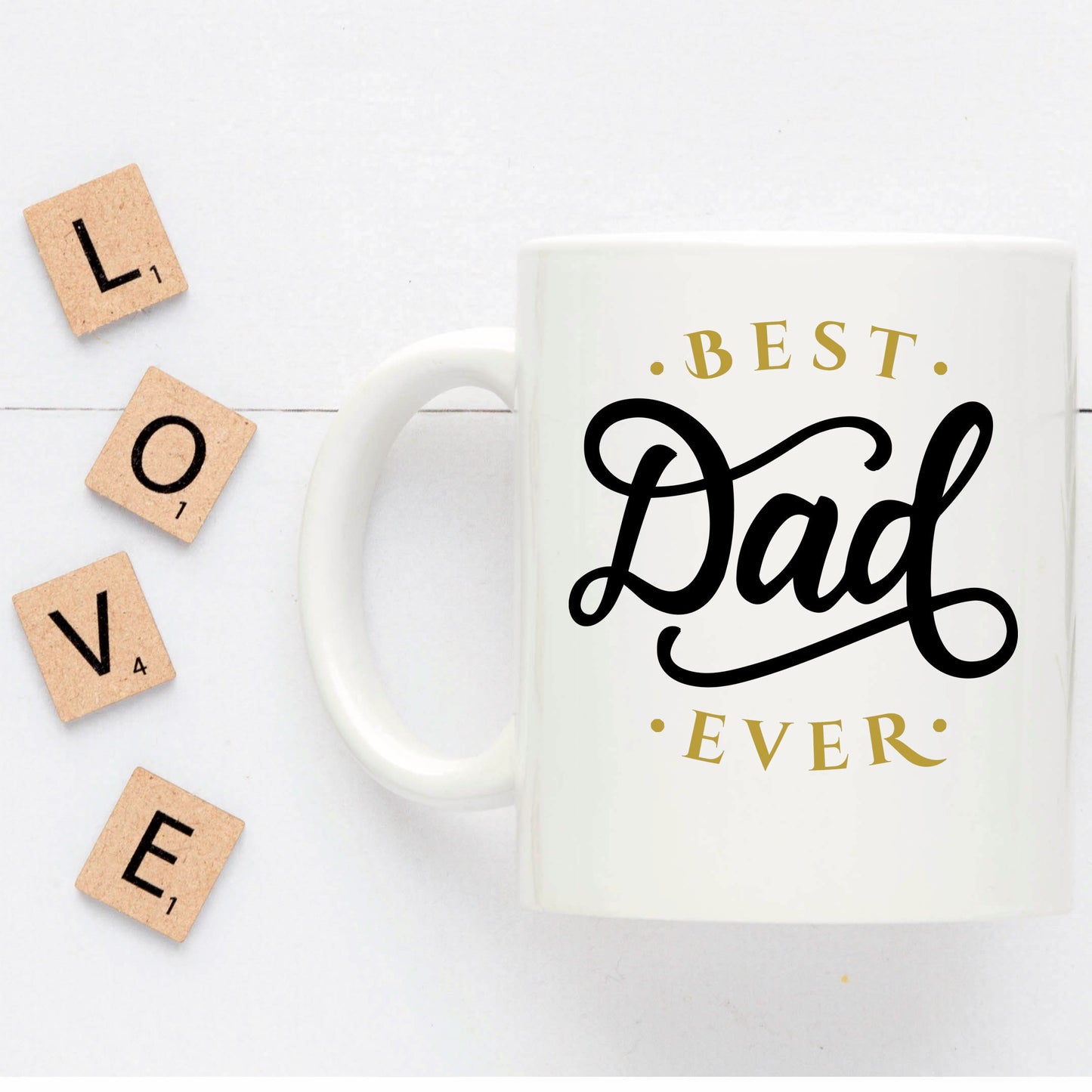 Best Dad Ever Custom Ceramic Coffee Mug Father's Day Birthday - Mallard Moon Gift Shop