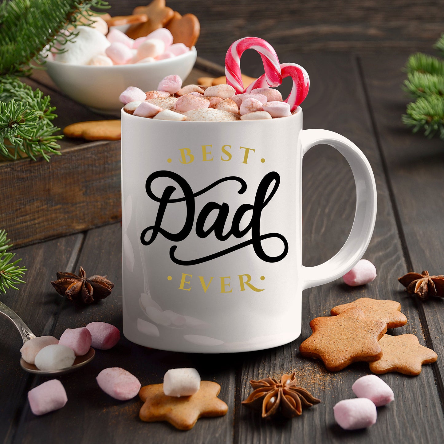 Best Dad Ever Custom Ceramic Coffee Mug Father's Day Birthday - Mallard Moon Gift Shop