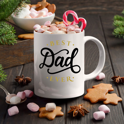 Best Dad Ever Custom Ceramic Coffee Mug Father's Day Birthday - Mallard Moon Gift Shop