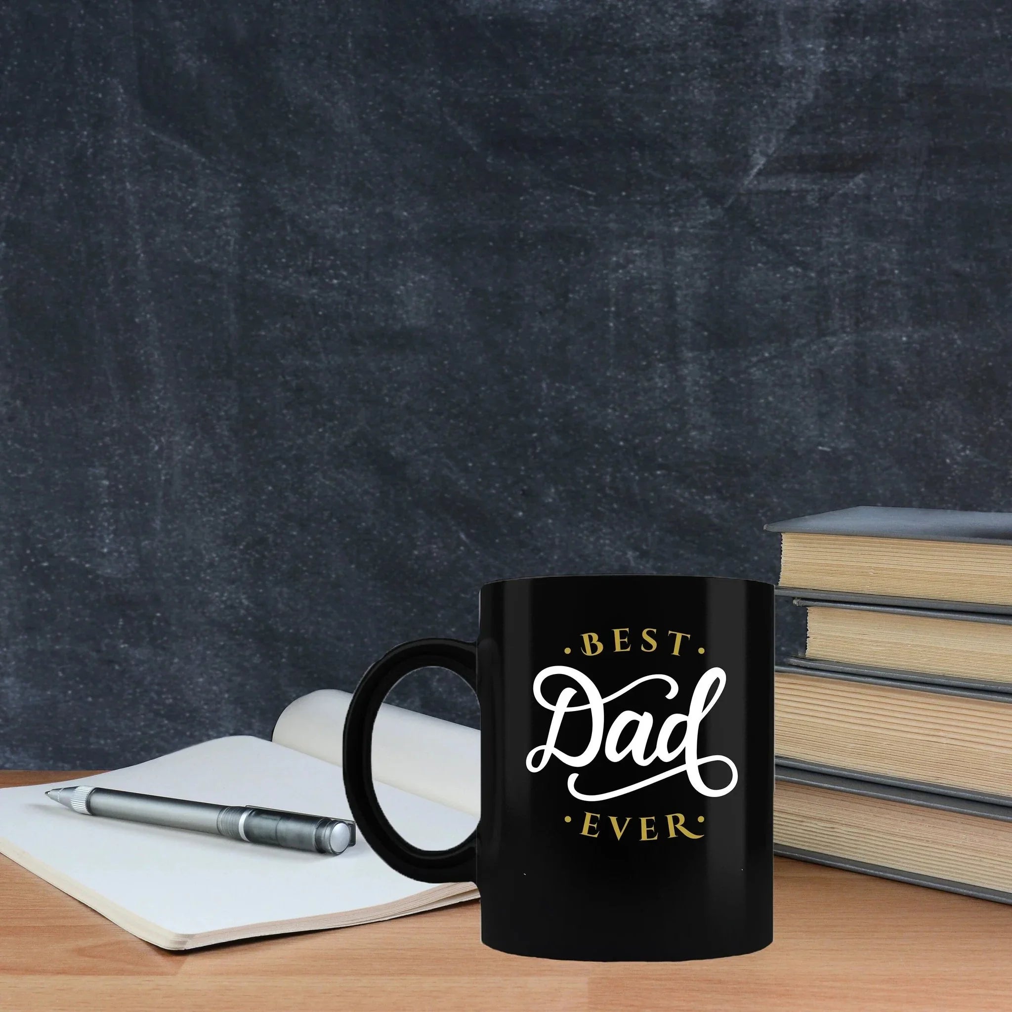 Father's Day Gift - Best Dad Ever Black Coffee Mug