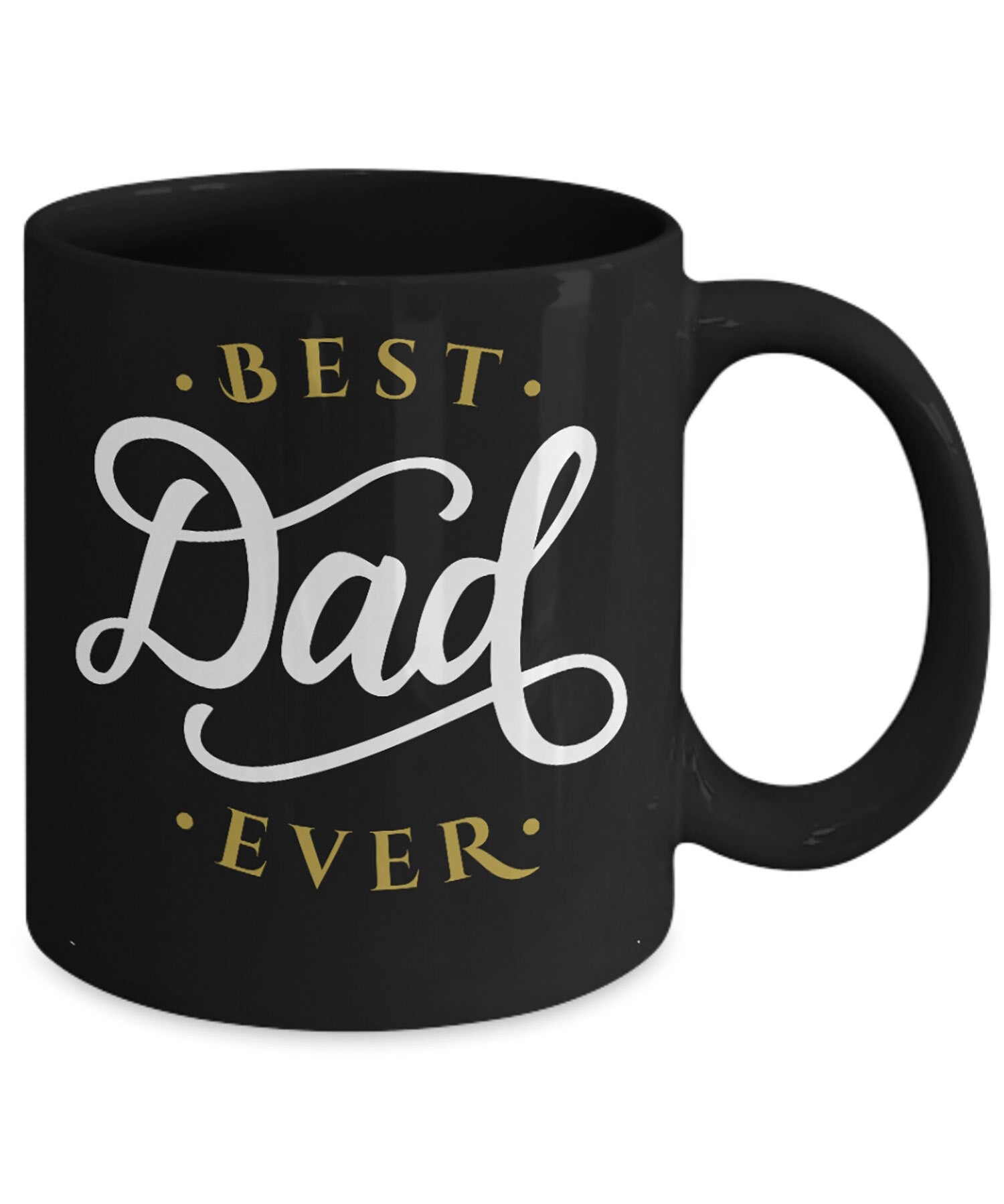 Father's Day Gift - Best Dad Ever Black Coffee Mug - Mallard Moon Gift Shop
