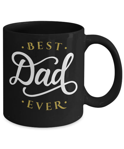 Father's Day Gift - Best Dad Ever Black Coffee Mug - Mallard Moon Gift Shop