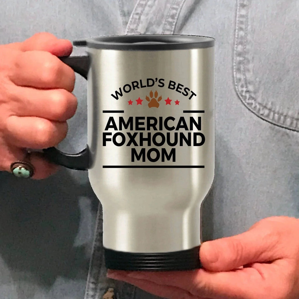 World’s Best American Foxhound Dog Mom Ceramic Coffee Mug – Funny Pet Lover Gift for American Foxhound Owners