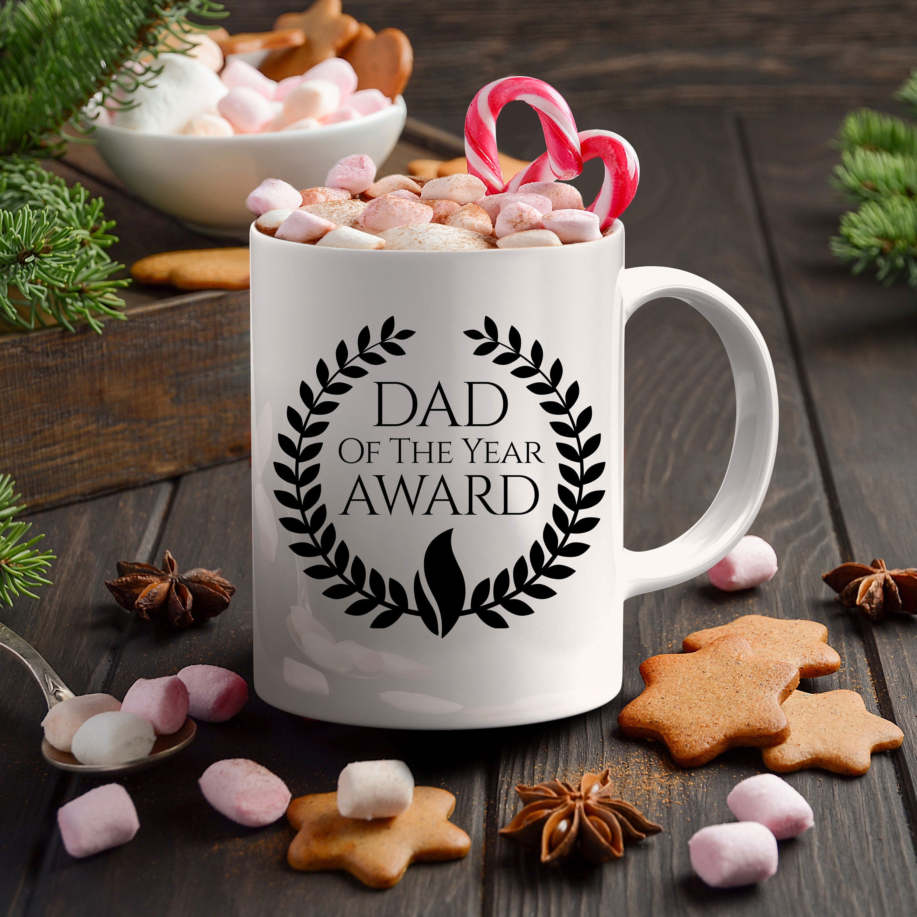 Dad of the Year Award Custom Ceramic Coffee mug Birthday Father's Day - Mallard Moon Gift Shop