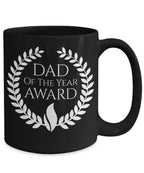 Dad of the Year Award Black Ceramic Mug