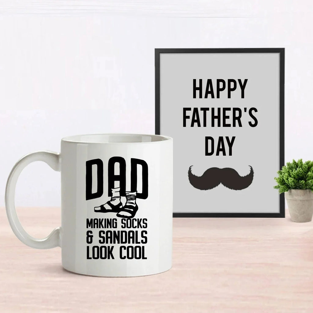 Funny dad custom ceramic coffee mug - Making socks and sandals look cool Birthday Father's Day Gift