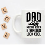 Funny dad custom ceramic coffee mug - Making socks and sandals look cool Birthday Father's Day Gift