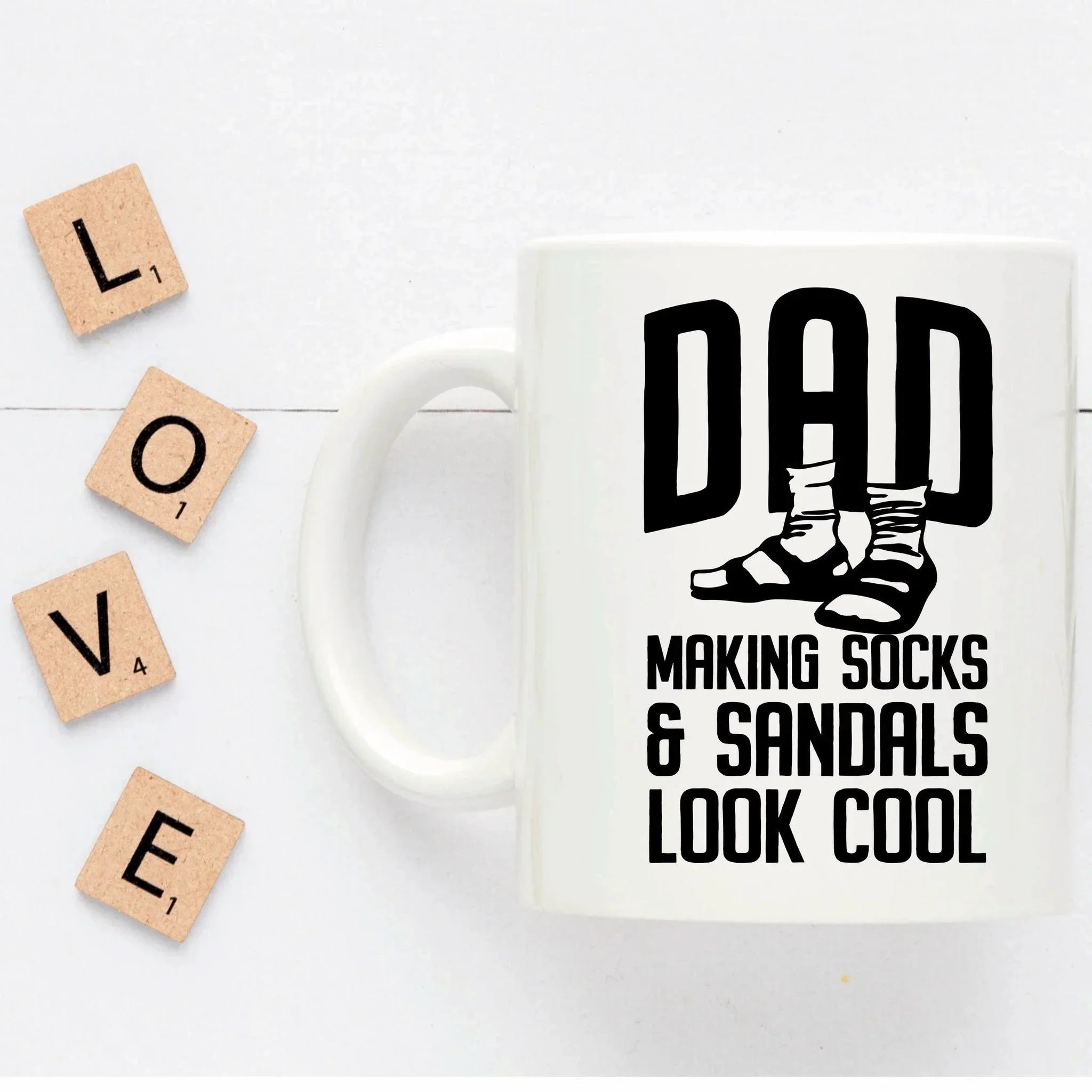 Funny dad custom ceramic coffee mug - Making socks and sandals look cool Birthday Father's Day Gift