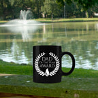 Dad of the Year Award Black Ceramic Mug