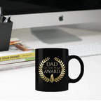 Dad of the Year Award Gold lettering on black mug