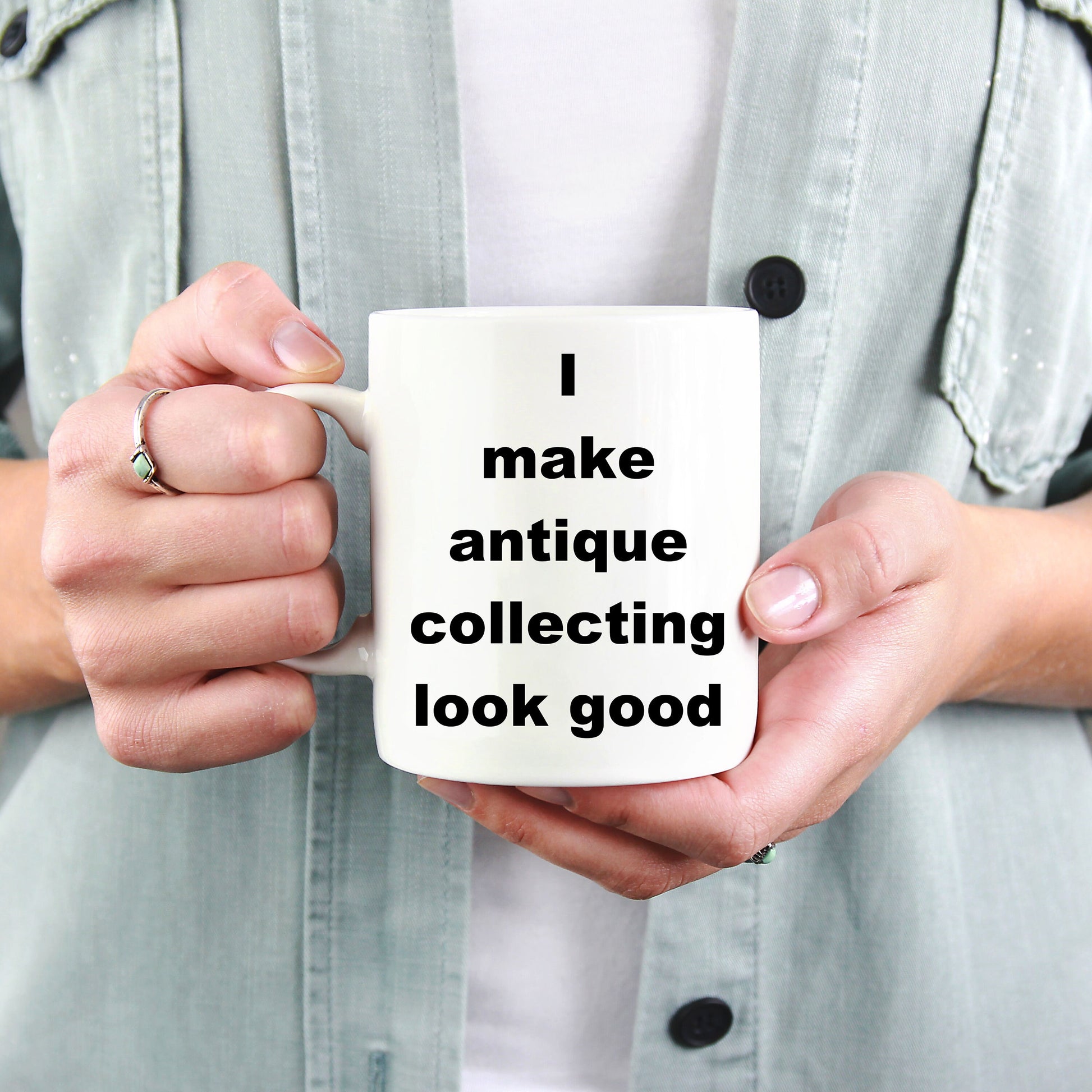 Antique Collecting funny coffee mug - Mallard Moon Gift Shop