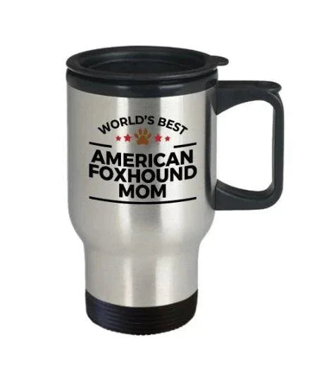 World’s Best American Foxhound Dog Mom Ceramic Coffee Mug – Funny Pet Lover Gift for American Foxhound Owners