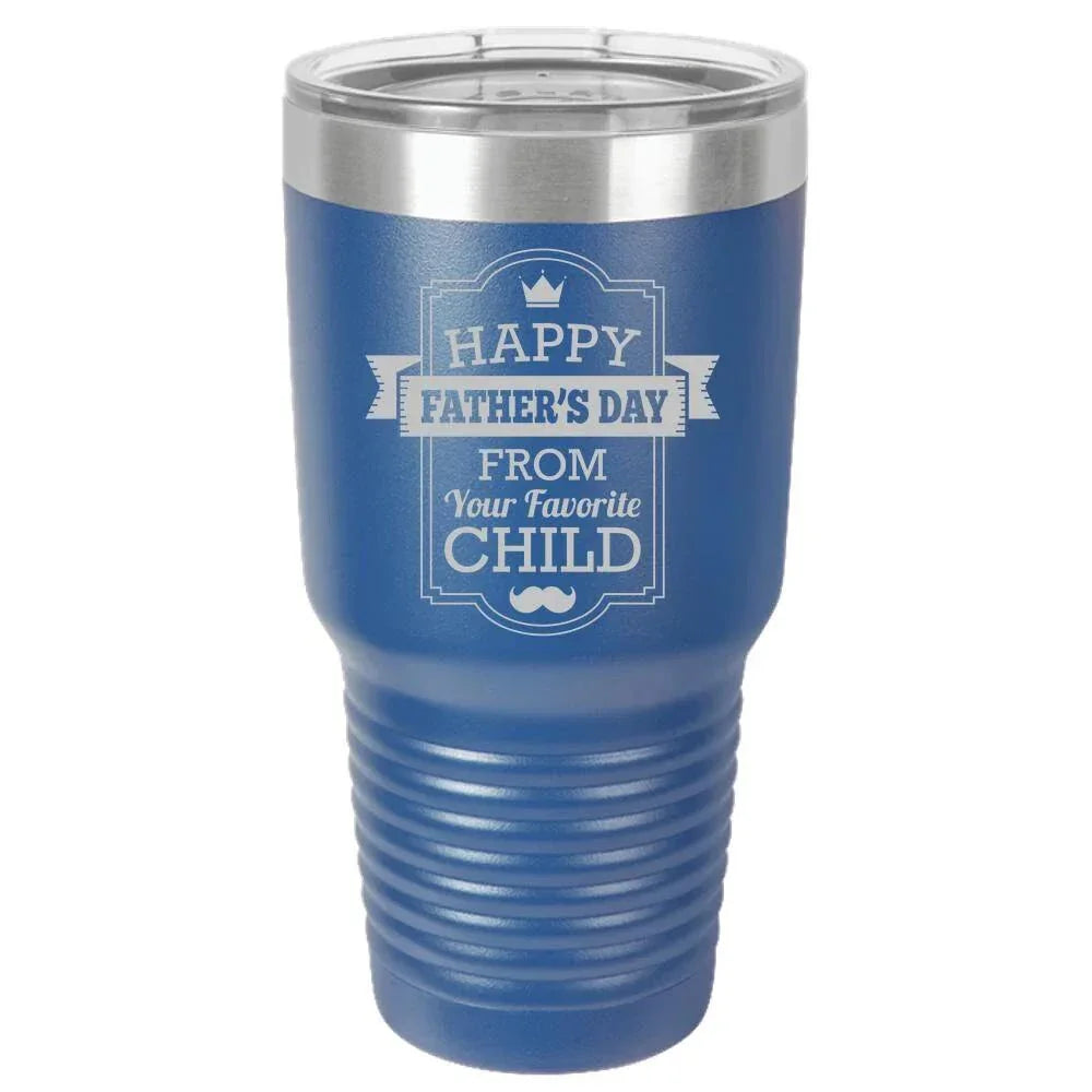 Favorite Child Father's Day Polar 30oz Ringneck Laser Etched Color Tumbler