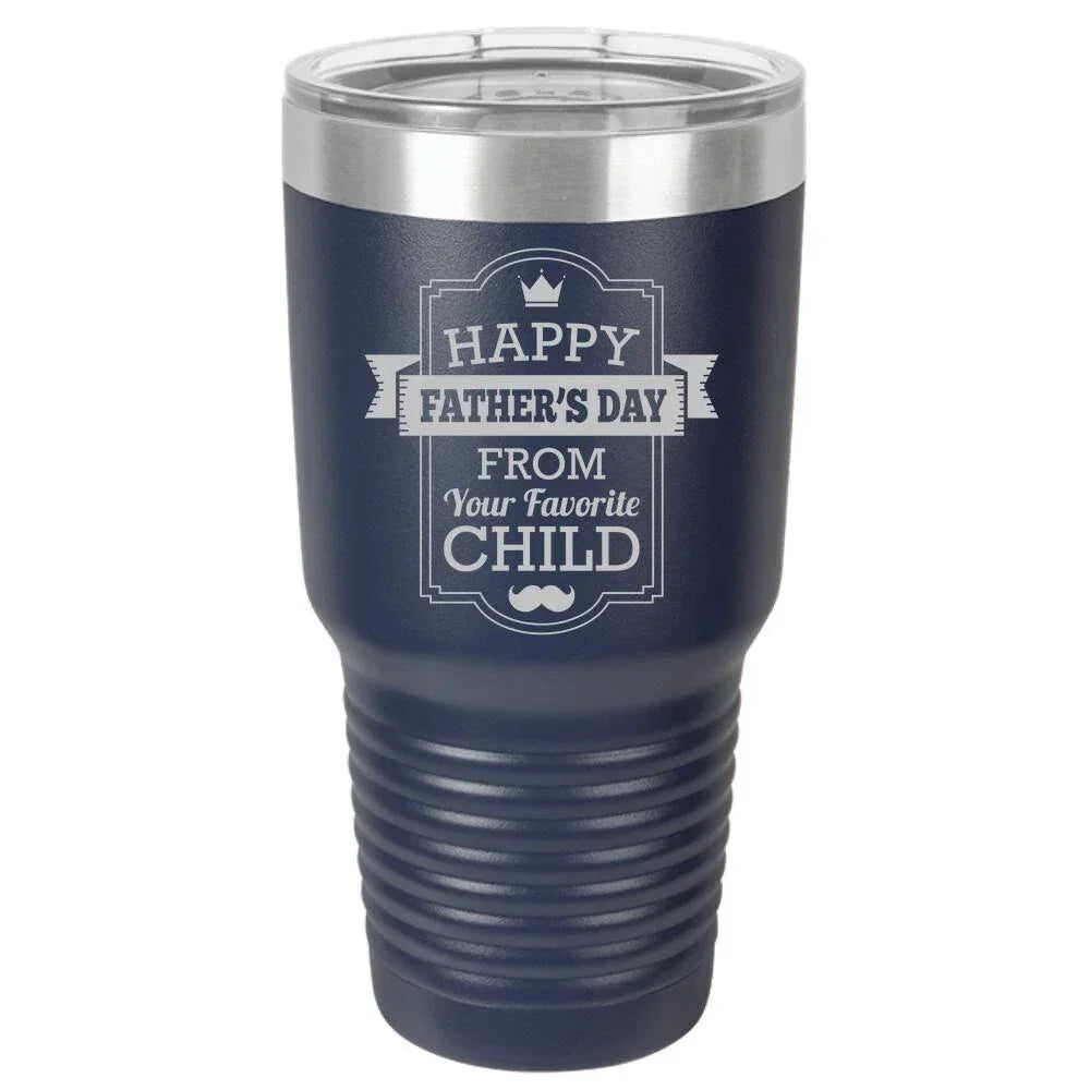 Favorite Child Father's Day Polar 30oz Ringneck Laser Etched Color Tumbler