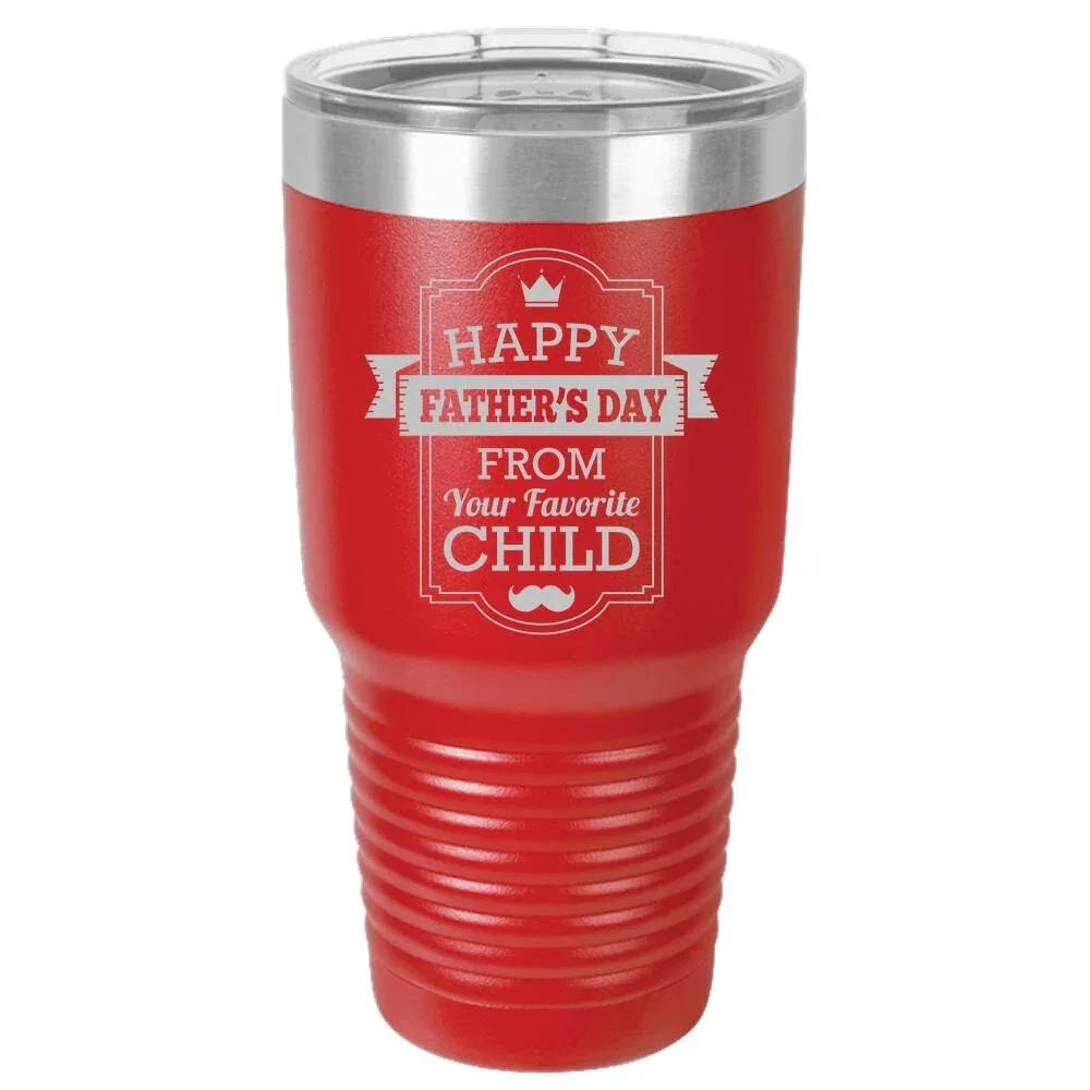 Favorite Child Father's Day Polar 30oz Ringneck Laser Etched Color Tumbler