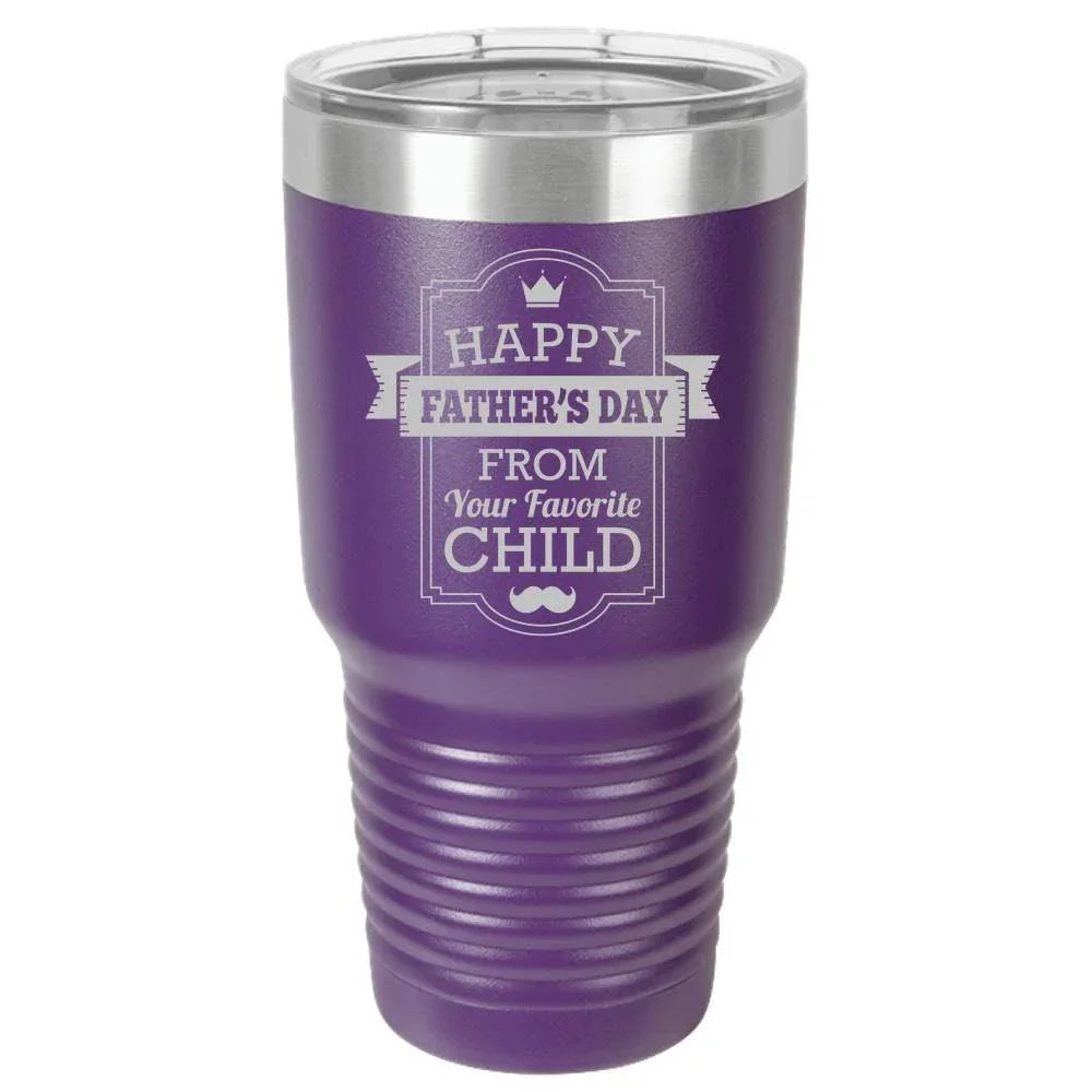 Favorite Child Father's Day Polar 30oz Ringneck Laser Etched Color Tumbler