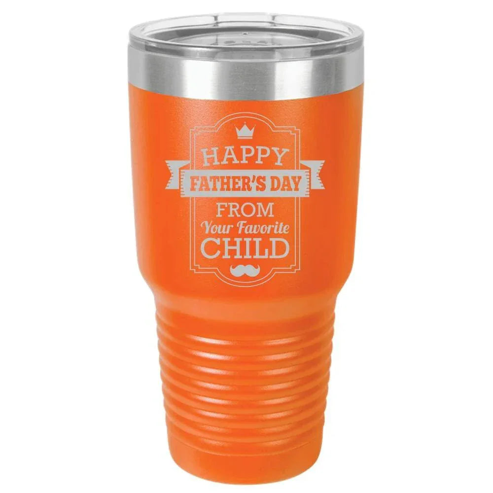 Favorite Child Father's Day Polar 30oz Ringneck Laser Etched Color Tumbler