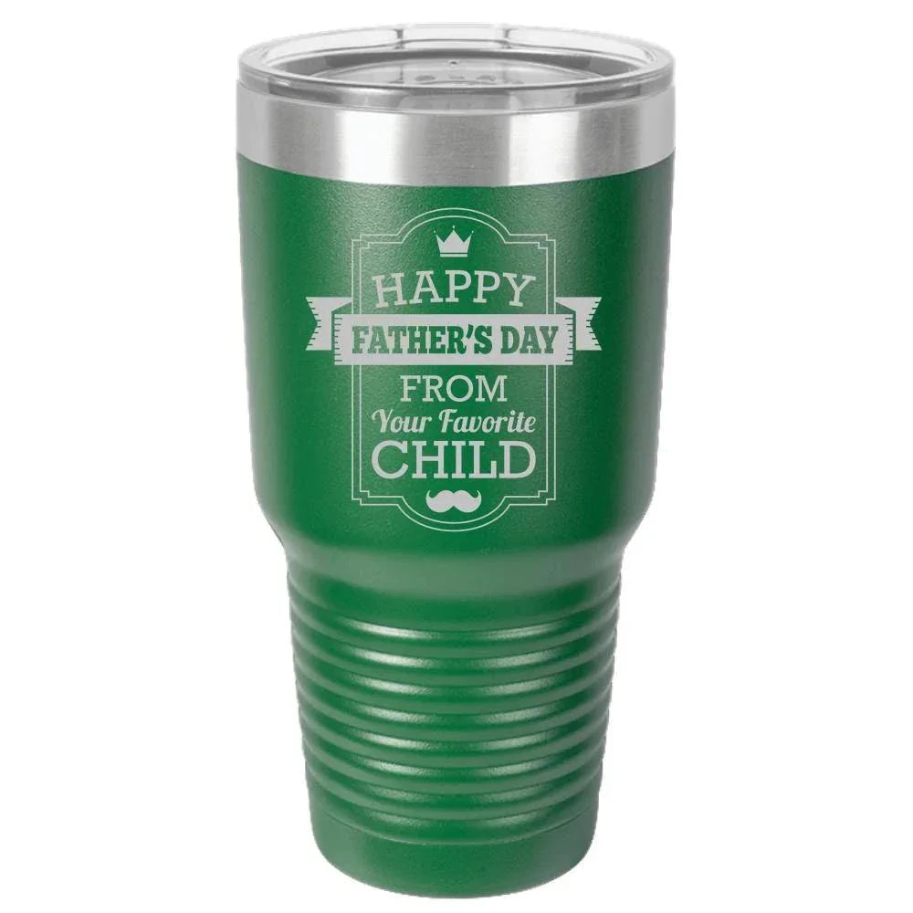 Favorite Child Father's Day Polar 30oz Ringneck Laser Etched Color Tumbler