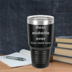 Best Midwife Ever personalized laser etched color Polar Camel 30 oz. Ringneck Vacuum Insulated Tumbler w/Lid
