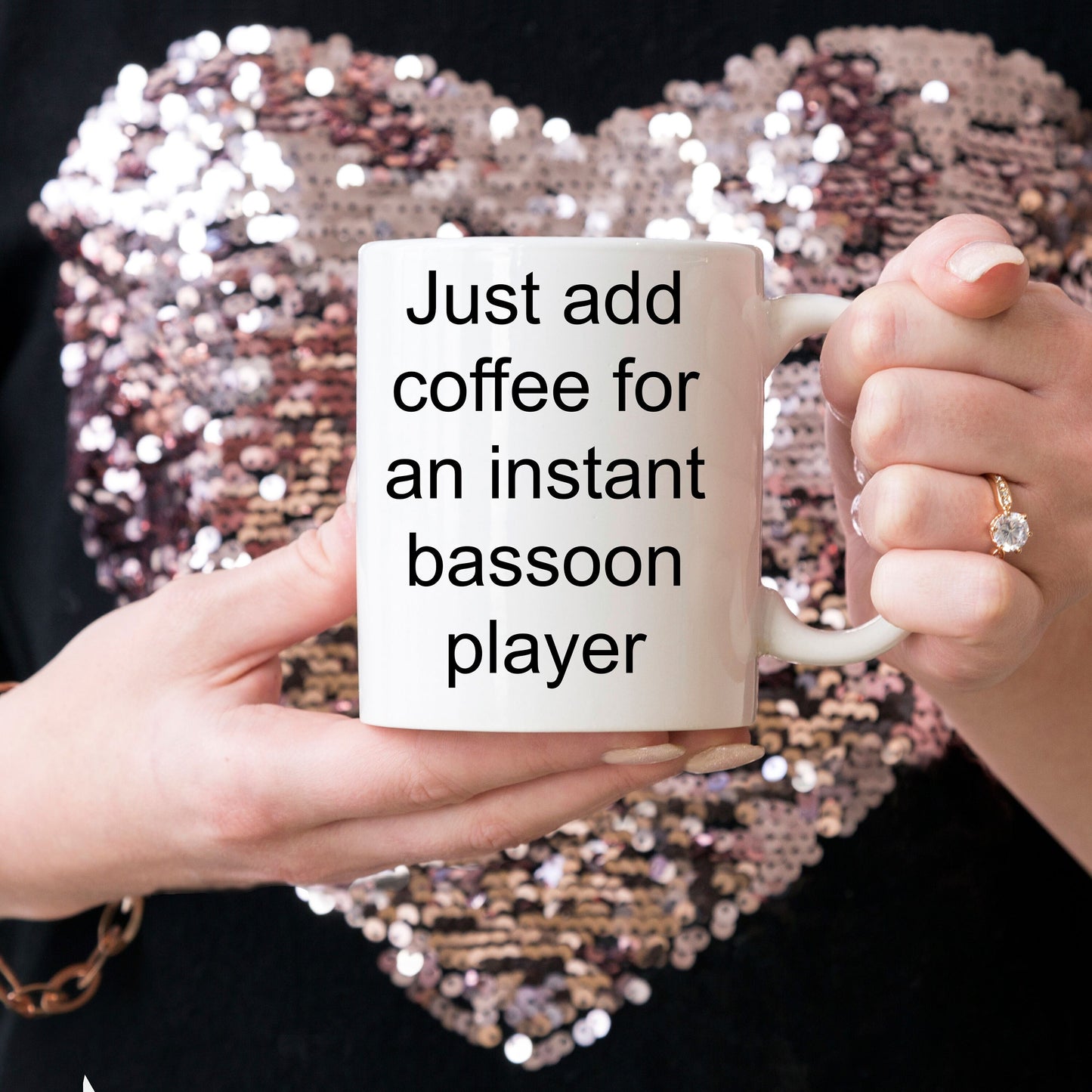 Bassoon player mug - just add coffee for an instant bassoon player funny gift - Mallard Moon Gift Shop