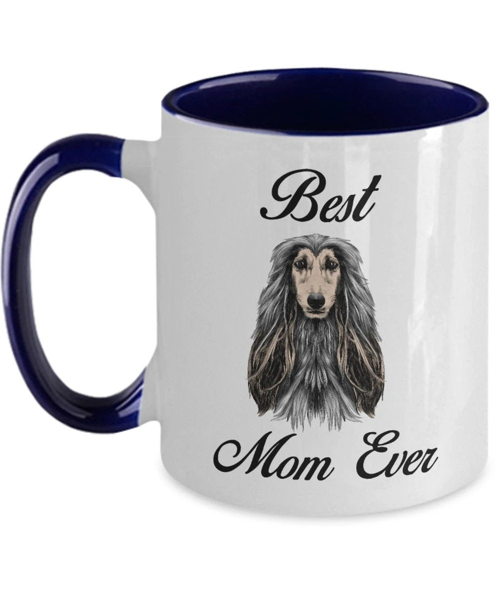 Best afghan hound mom ever two toned coffee mugs