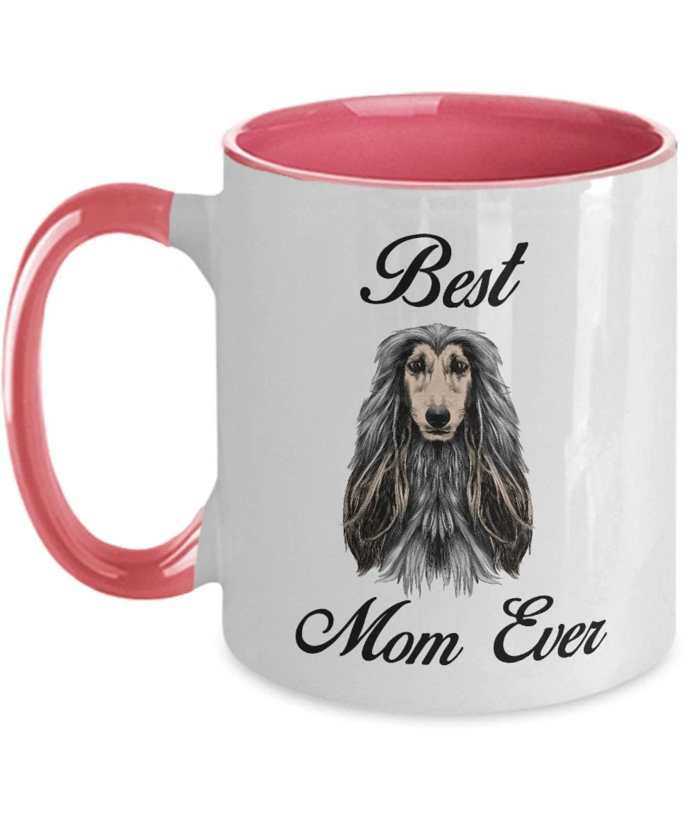 Best afghan hound mom ever two toned coffee mugs