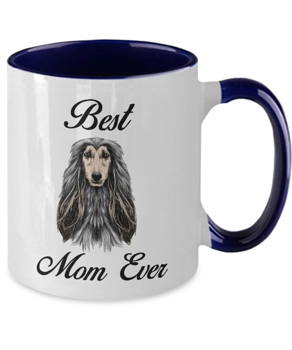 Best afghan hound mom ever two toned coffee mugs