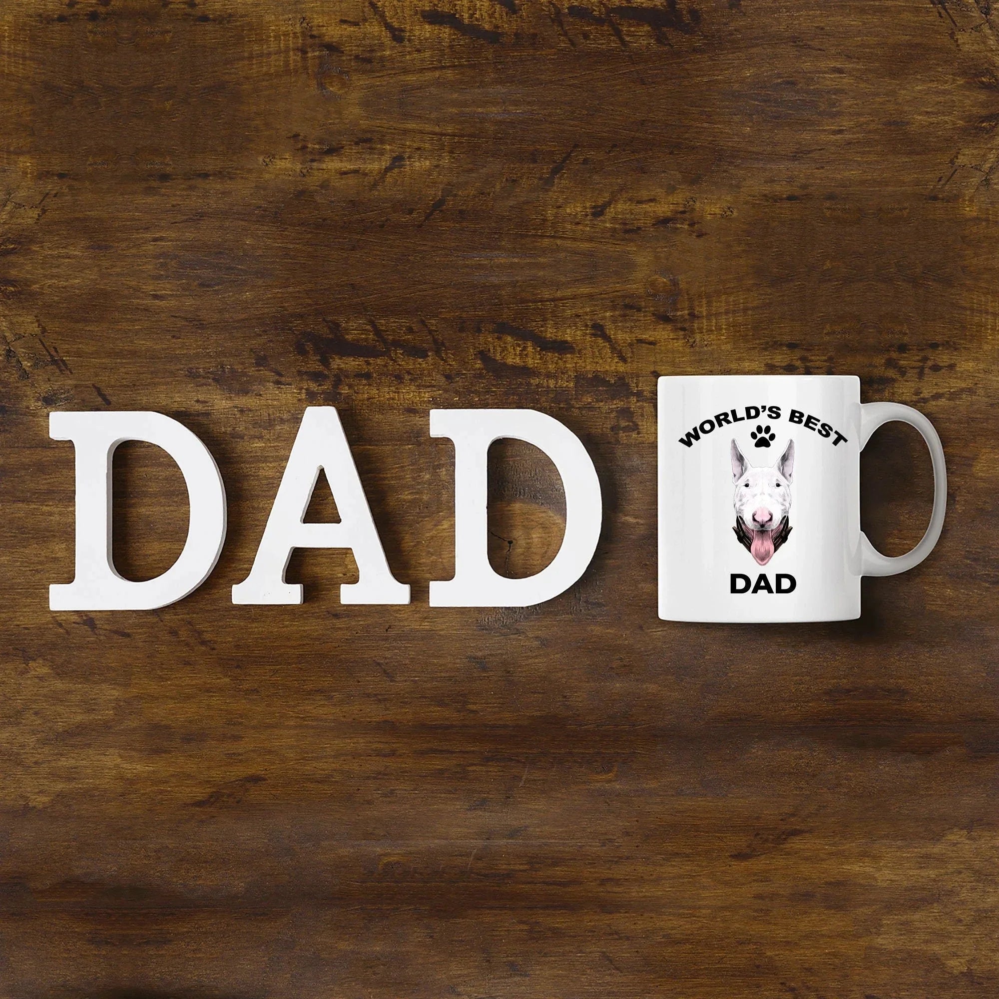 Bull terrier dog dad coffee mug