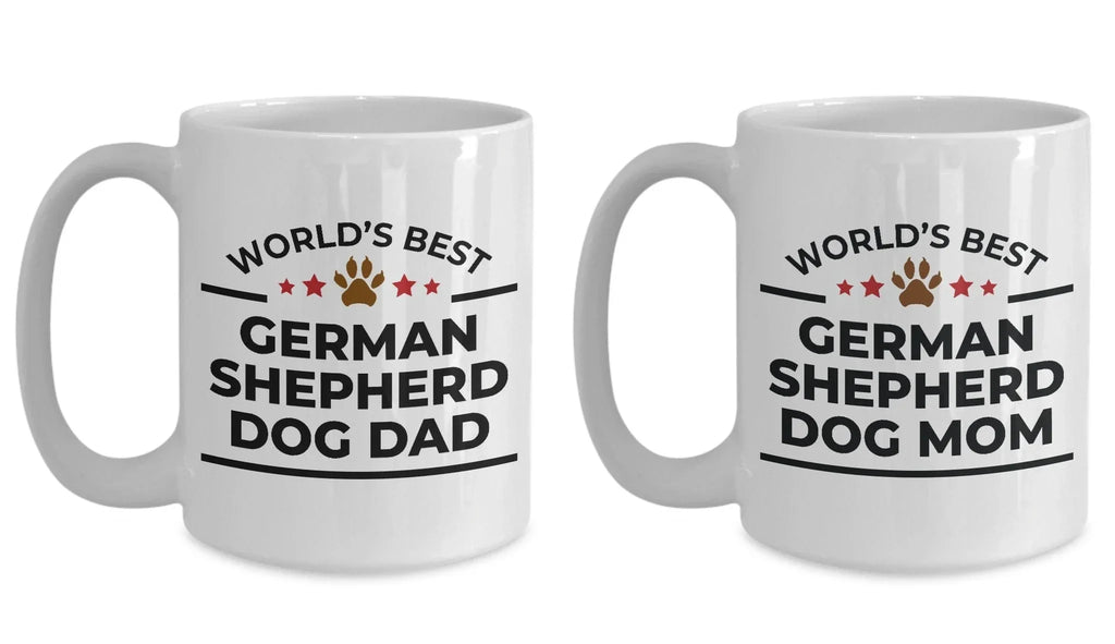 German Shepherd Dog Mom and Dad Couple Mugs- Set of 2 - His and Hers