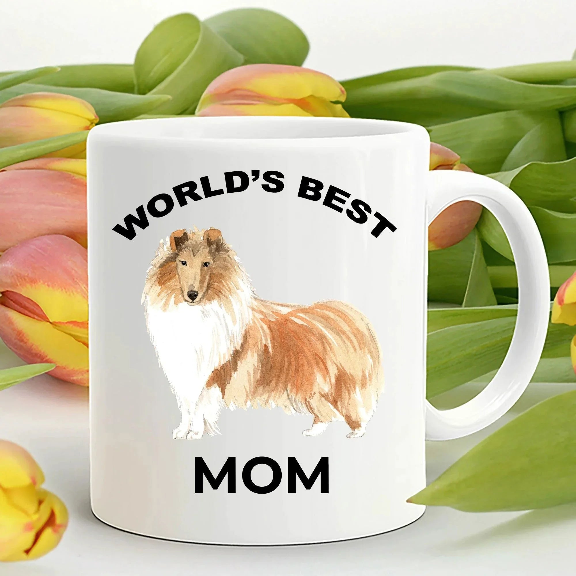 Collie Best Dog Mom coffee mug